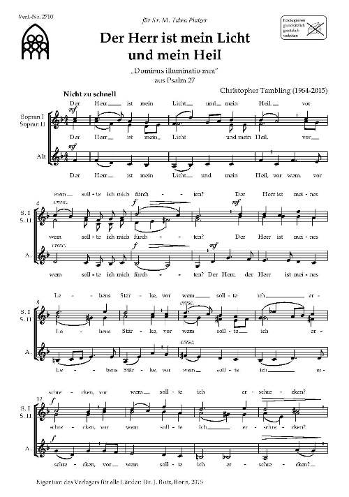 Der Herr ist mein Licht und mein Heil - hier klicken Der Herr ist mein Licht und mein Heil - hier klicken