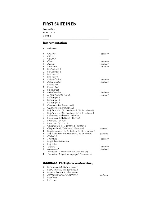 First Suite in Eb - hier klicken