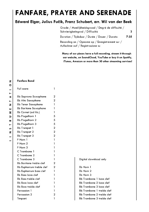 Fanfare, Prayer and Serenade - hier klicken