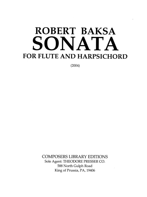 Sonata for Flute and Harpsichord - hier klicken