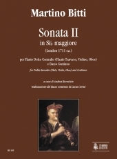 Sonata II in B flat major for Treble Recorder (Flute, Violin, Oboe) and Continuo - hier klicken