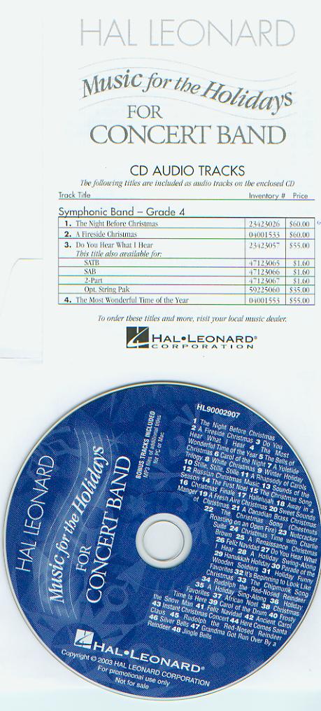 Hal Leonard 2003 Music for the Holidays for Concert Band - hier klicken