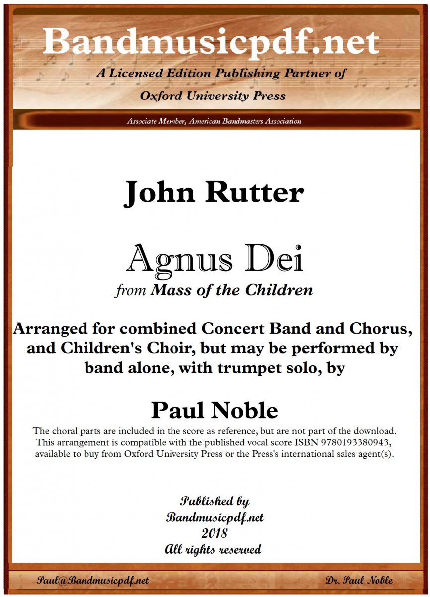 Agnus Dei, from Mass of the Children - hier klicken Agnus Dei, from Mass of the Children - hier klicken