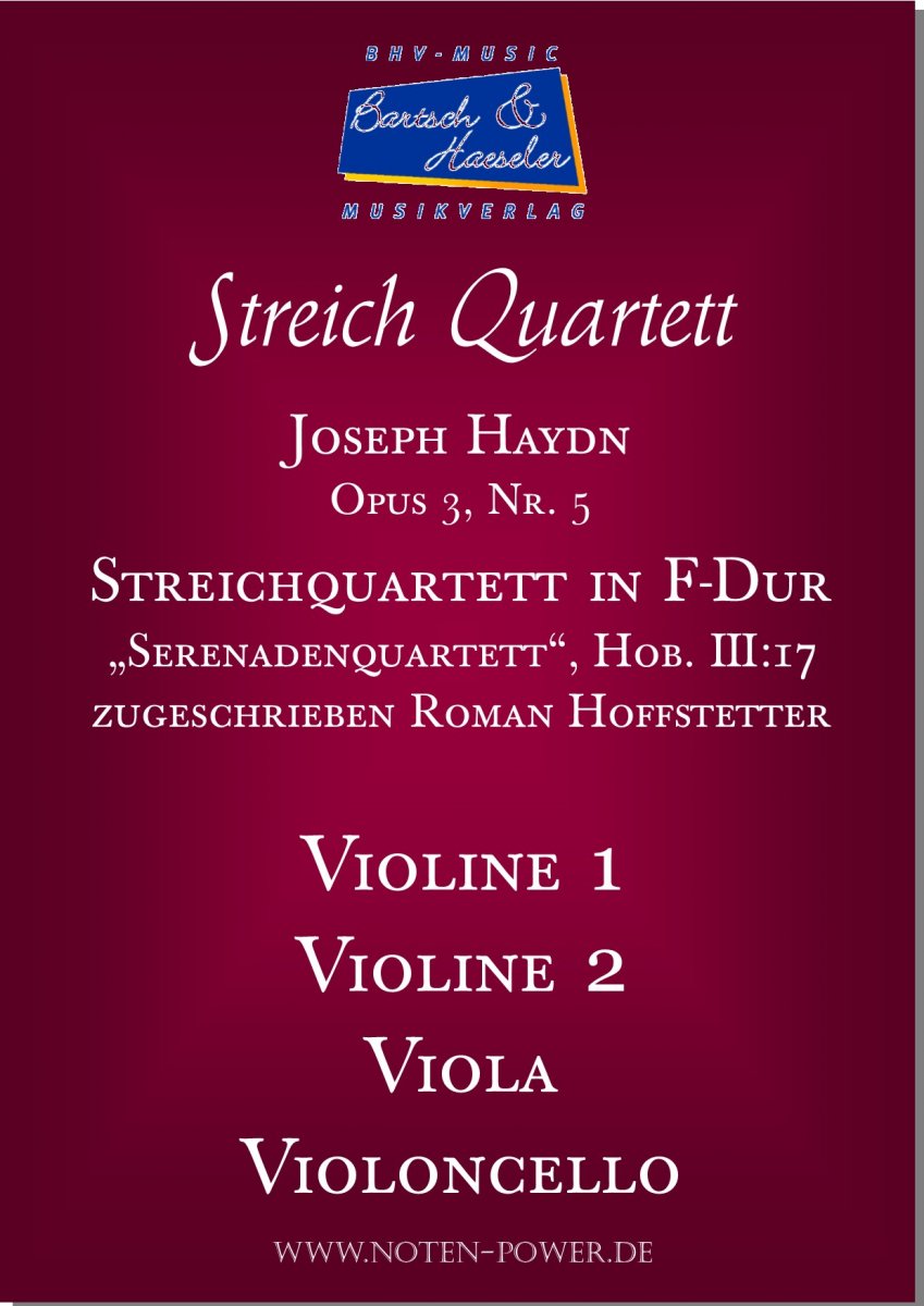 Streichquartett in F-Dur Serenadenquartett - hier klicken