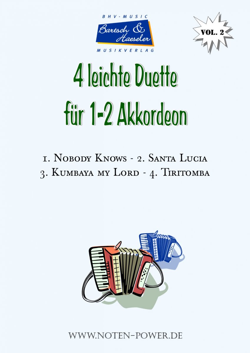 4 leichte Duette für zwei Akkordeon #2 (Vier) - hier klicken 4 leichte Duette für zwei Akkordeon #2 (Vier) - hier klicken