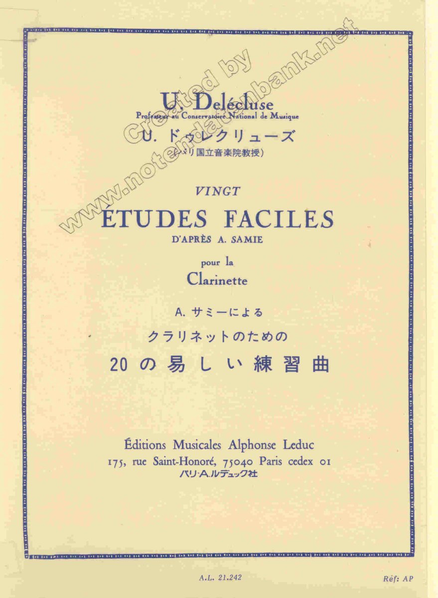 Vingt Etudes Faciles - hier klicken