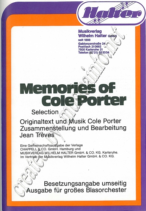 Memories of Cole Porter - hier klicken