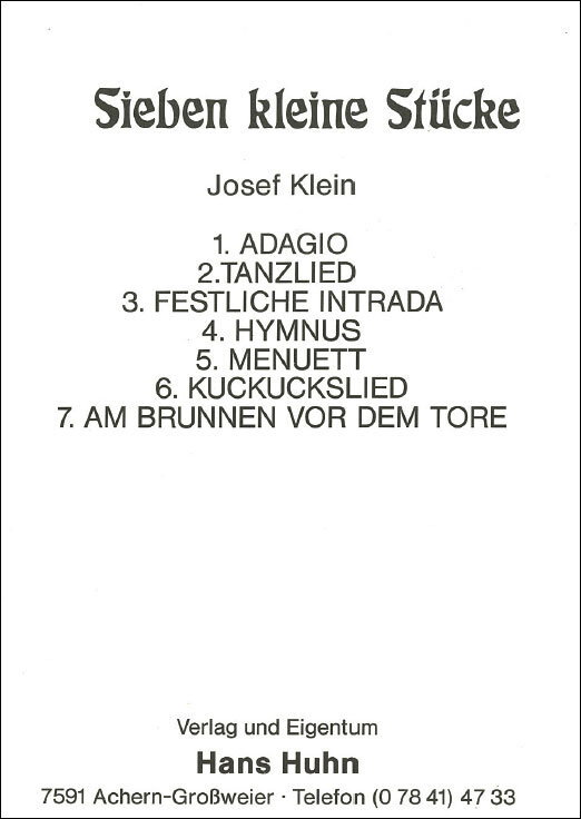 7 kleine Stücke (Sieben) - hier klicken
