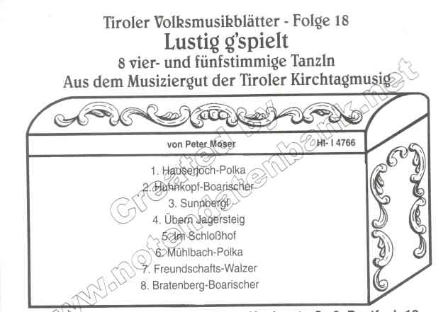 Tiroler Volksmusikbltter #18 - Lustig g'spielt - hier klicken