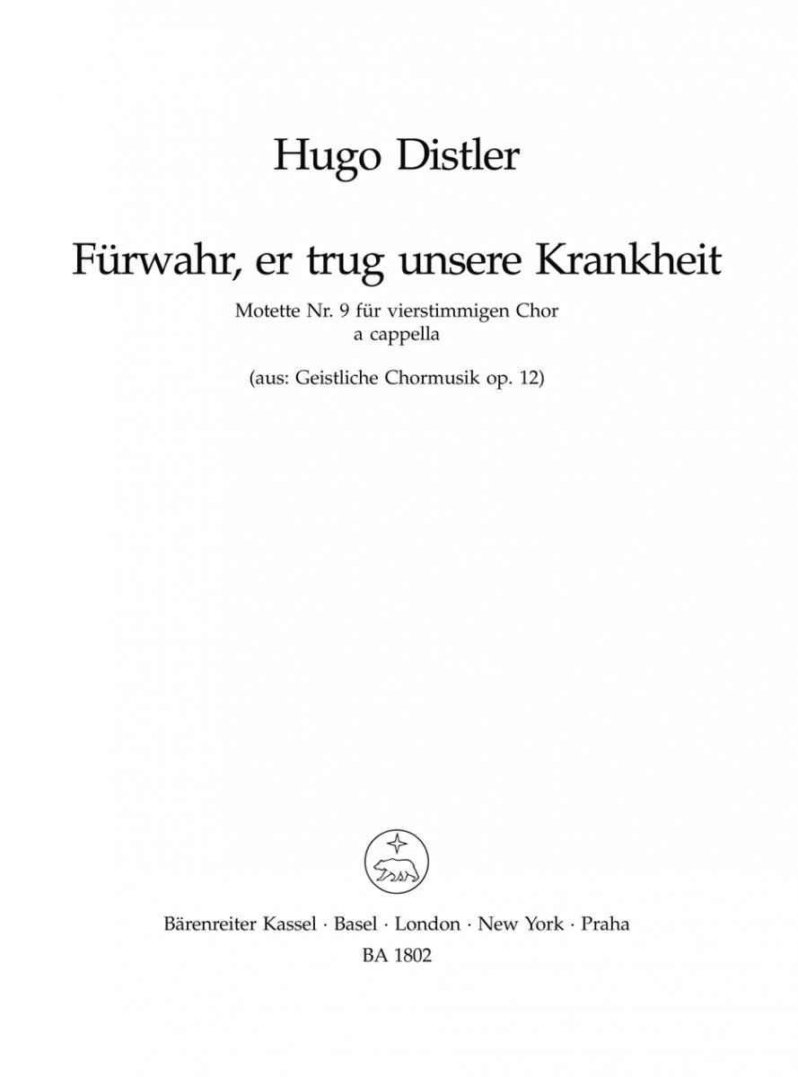 Frwahr, er trug unsere Krankheit (Passionsmotette) - hier klicken