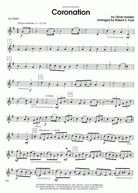 Coronation (All Hail the Power of Jesus' Name) - Notenbeispiel